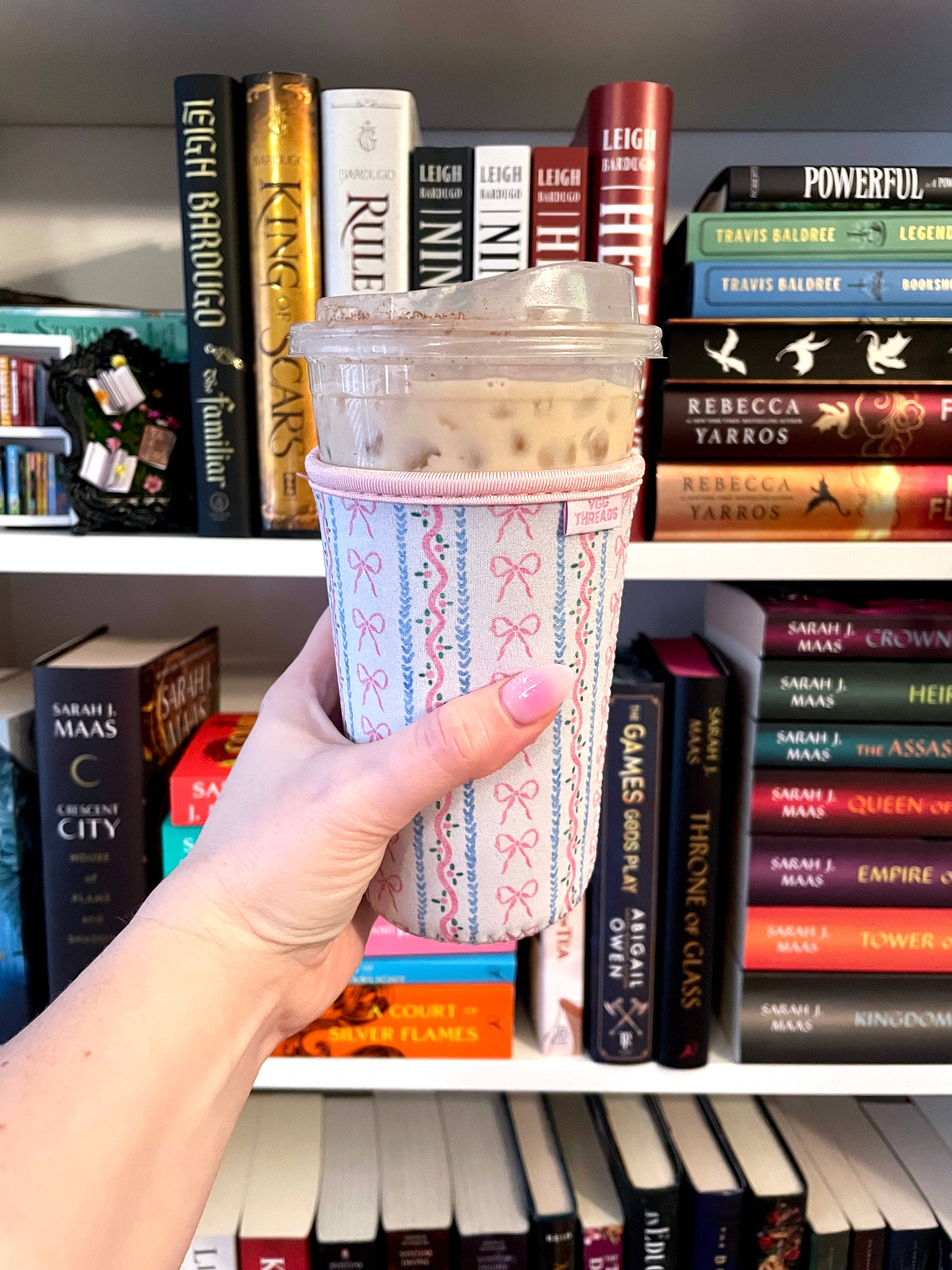 YGG Threads - Wholesale Drink Huggers & Koozies - Bow Stripes Iced Coffee Drink Sleeve - Medium