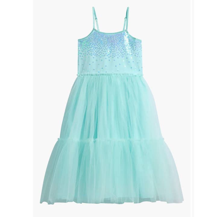 MINT Girls Sequin Tiered Jersey & Tulle Party Dress for wholesale on Faire