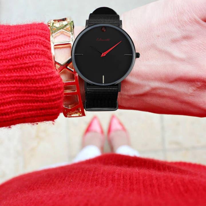 Life 36 NATO Red Womens Minimalist Fabric Watch for wholesale by Element Watch Company