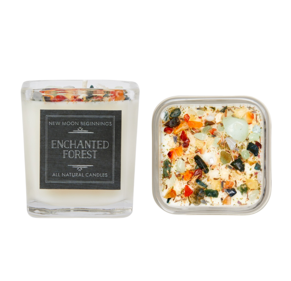 New Moon Beginnings - Wholesale Jar/Filled Candle - Mystical & Magical Candles, Spiritual Candle, Crystal Candle13