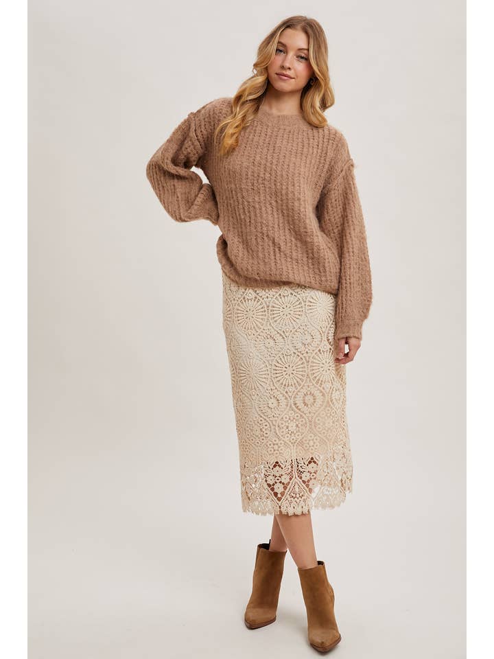 Bluivy – wholesale Pullovertröja - Dam – Oversized tröja i våffelstickning8