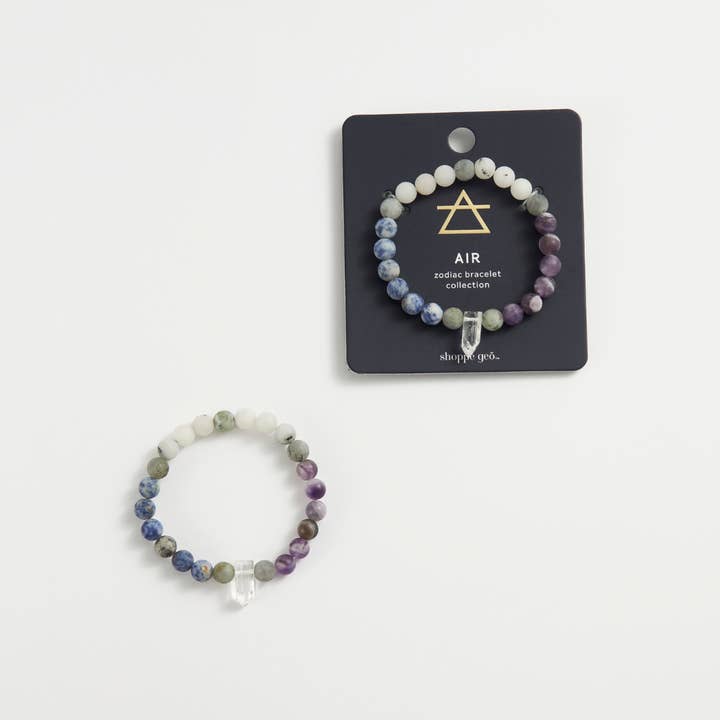 GeoCentral – wholesale Beaded bracelet – Zodiac Crystal Bead Bracelet Collection: Air 8mm