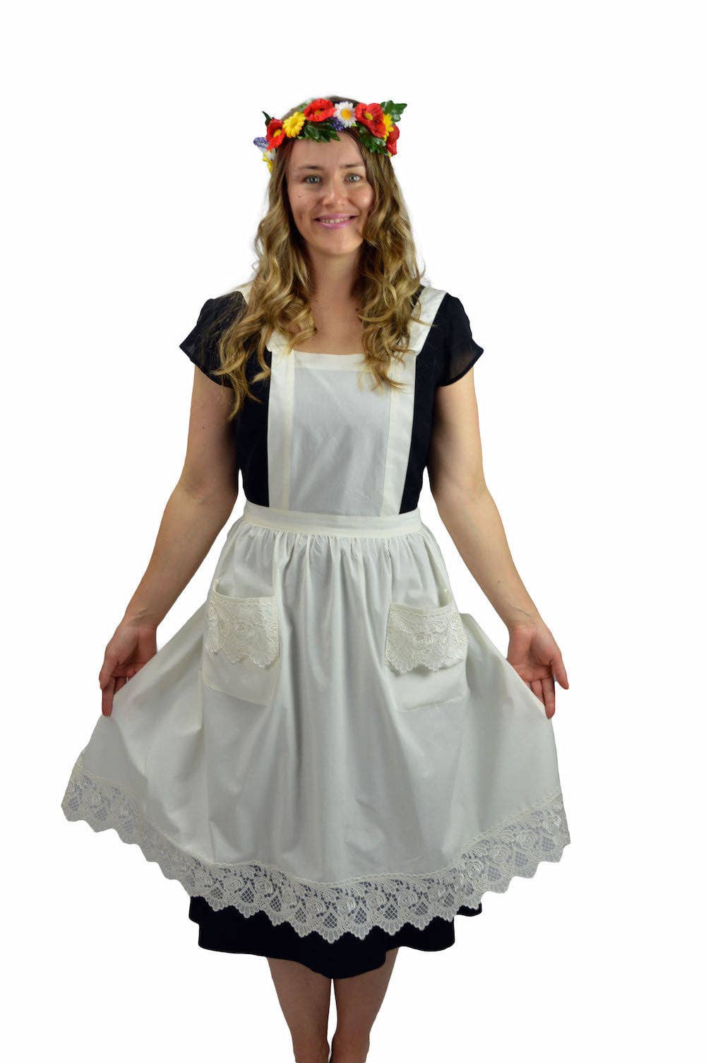 European Heritage Gifts - Wholesale Costume - Women's - Deluxe Adult Victorian Lace Costume Full Apron Beige0