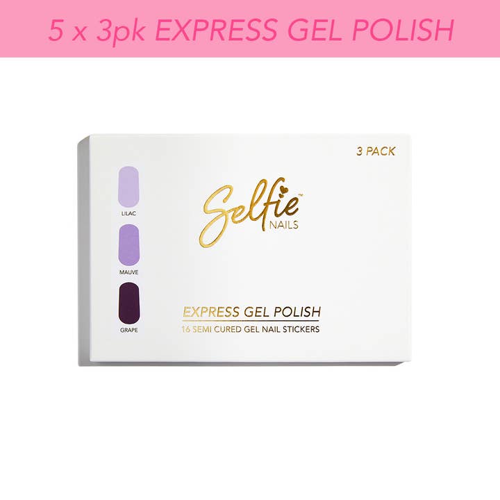 SELFIE NAILS – wholesale Nail polish – 5 x LILAC / MAUVE / GRAPE