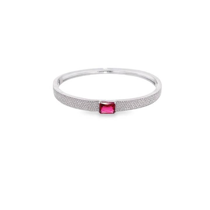 MIA Jewelry - Wholesale Bangle bracelet - 18K Gold Filled CZ Paved Stone Bangle Bracelet (B108)(B108A)9