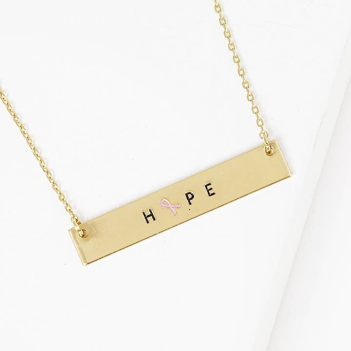 Breast Cancer Awareness "HOPE" Necklace for wholesale by OHBOOBA DESIGN