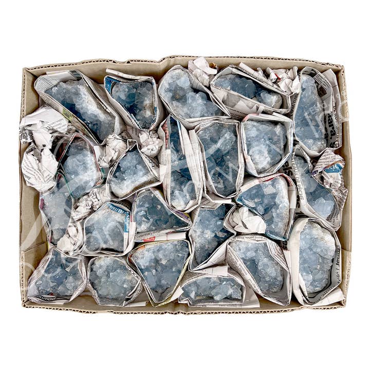 CLUSTER - CELESTITE 1ST QUALITY 1.5-3.5" (KG) and other Purchase Wholesale crystal cluster. Free Returns & Net 60 Terms on Faire trending on Faire.