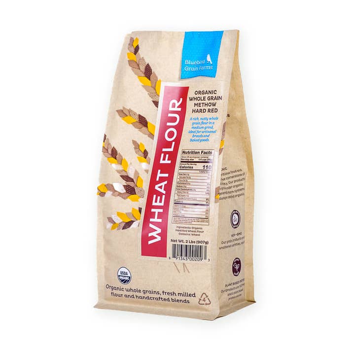 Organic Hard Red Wheat Flour - 2 lb for wholesale by Bluebird Grain Farms