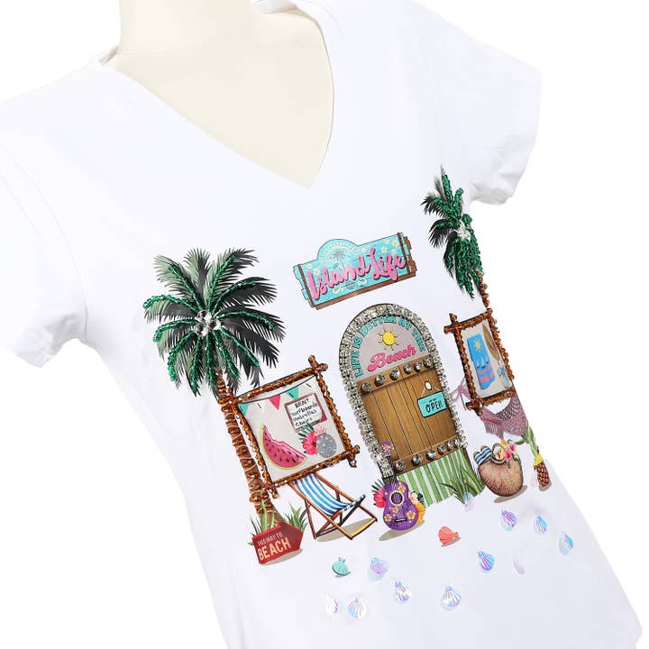 CHEMISE À COL EN V FASHION pour la vente par Nicole Lee USA