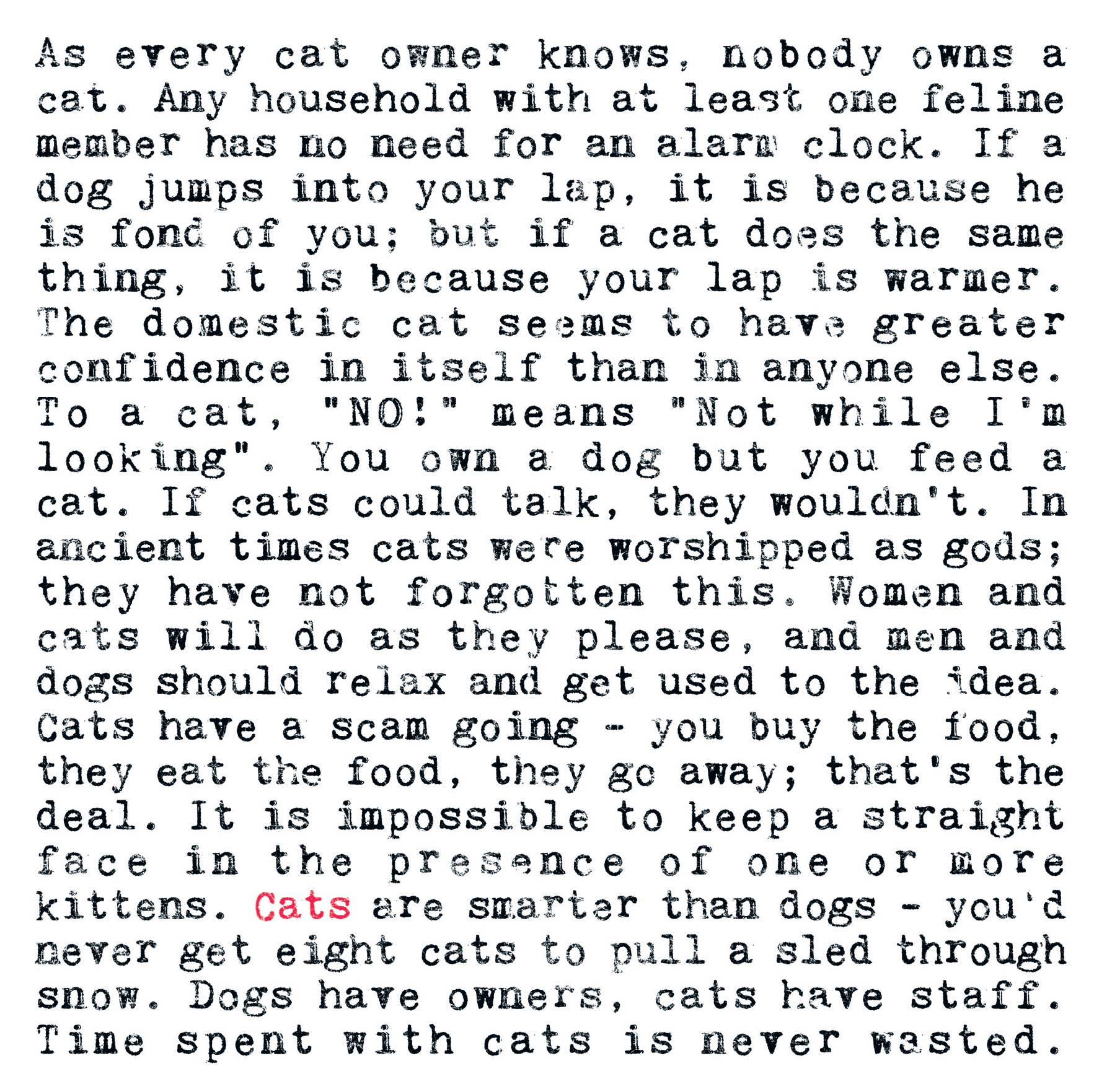 Coulson Macleod (U.S. Duties Paid) - Vente Carte de vœux classique - Carte de citations de chats pour les amoureux des chats1