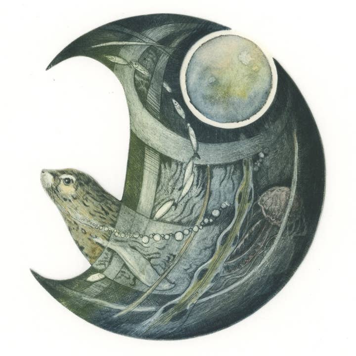 Greeting Card Seal Moon for wholesale by Natural Partners Limited
