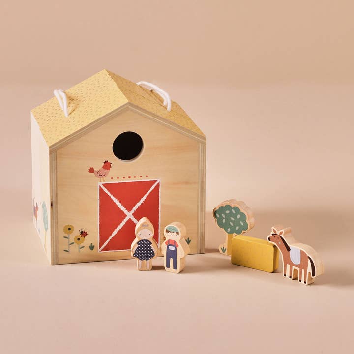 Just Bee Kids Wooden Farm House with Characters FSC® for wholesale by Just Bee Kids