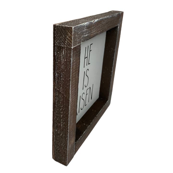 Joshua Jar - Wholesale Sign - He Is Risen- Faith Framed Sign