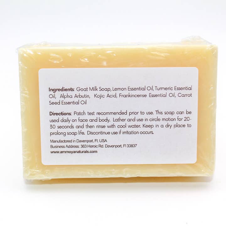 Ammoya Naturals - Venta al por mayor Pastilla de jabón - Jabón con alfa arbutina y ácido kójico1