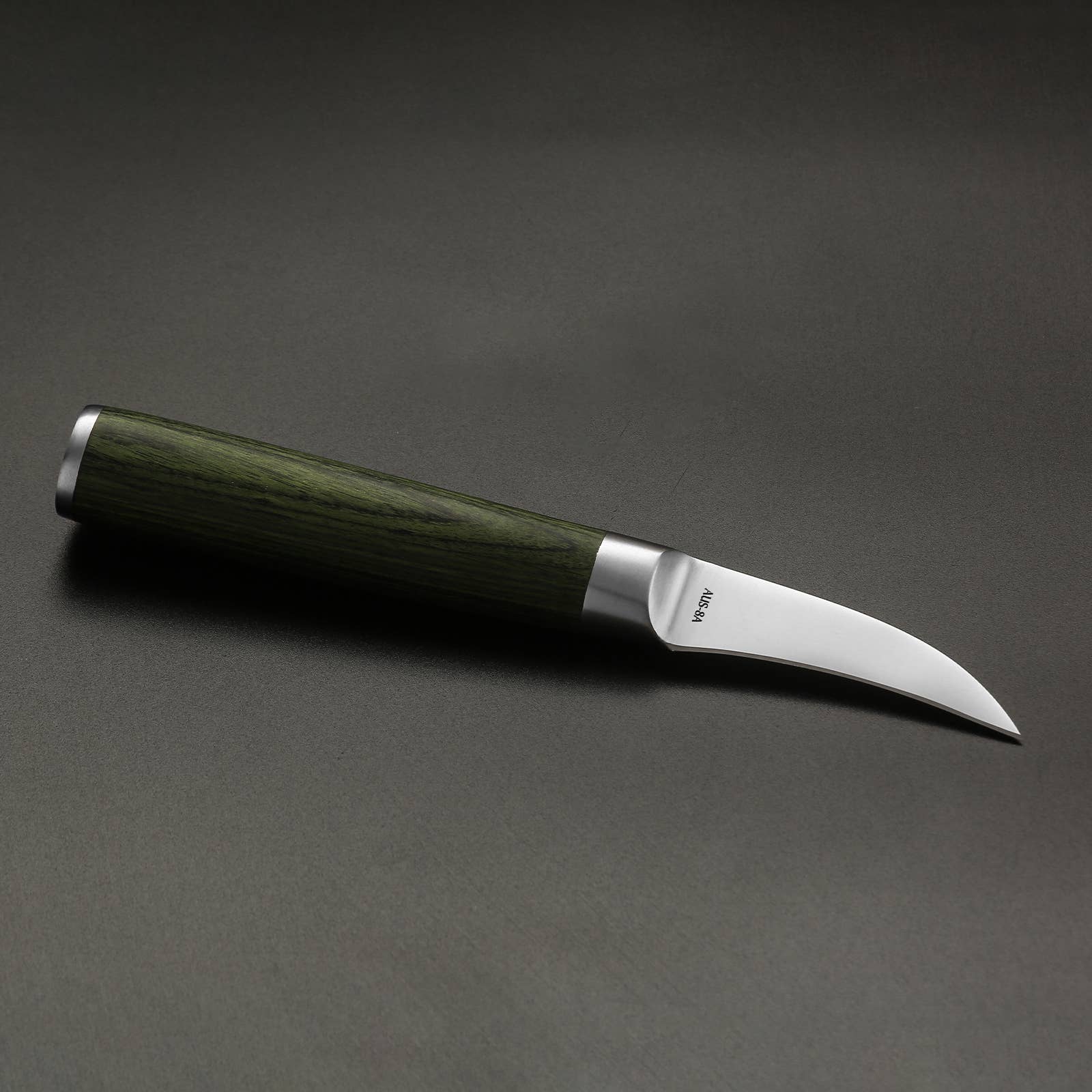 Ed Mahony - Wholesale Kitchen/Utility Knife - Miyazaki Kodawari-curved Paring knife,green pakkawood handle3