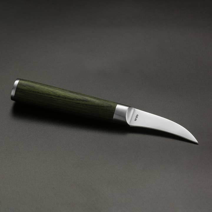 Ed Mahony - Wholesale Kitchen/Utility Knife - Miyazaki Kodawari-curved Paring knife,green pakkawood handle3