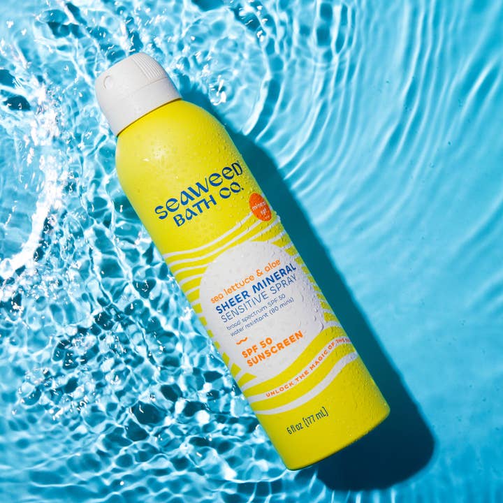 Sheer Mineral Sensitive Spray SPF 50 for wholesale by Seaweed Bath Co.