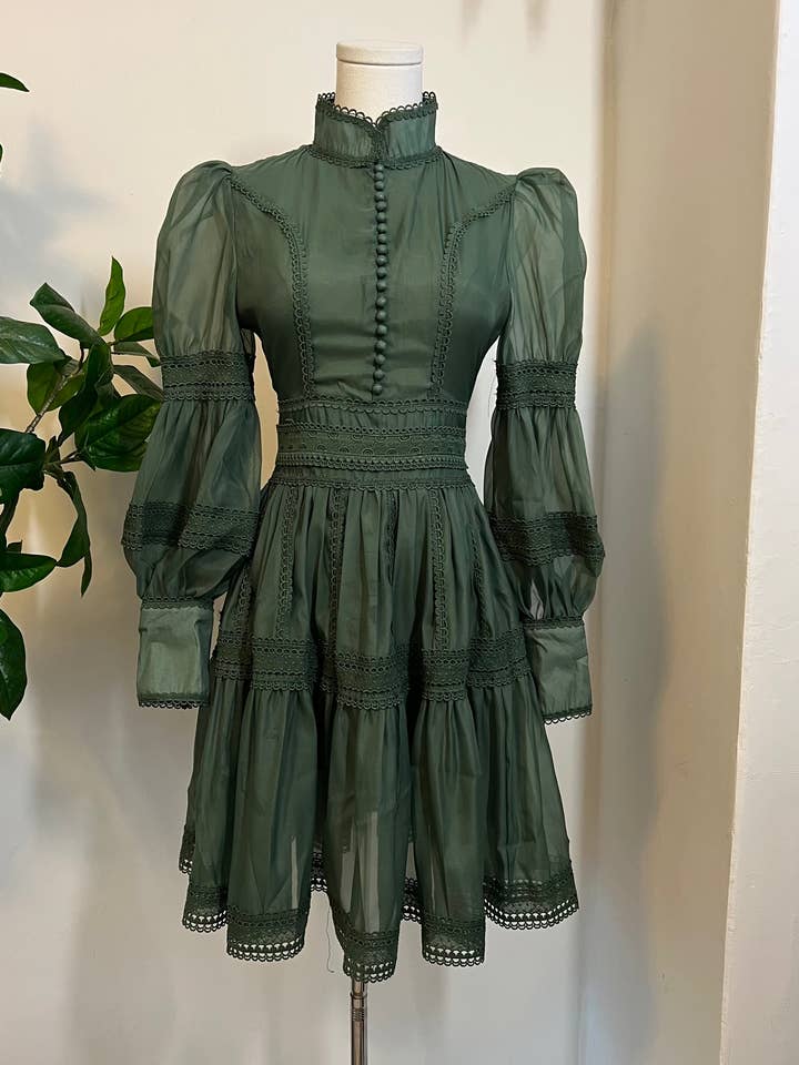 Witchwood Bags - Wholesale Dress - Women's - Morgana - Romantic Victorian Inspired Party Dress - SAGE 7