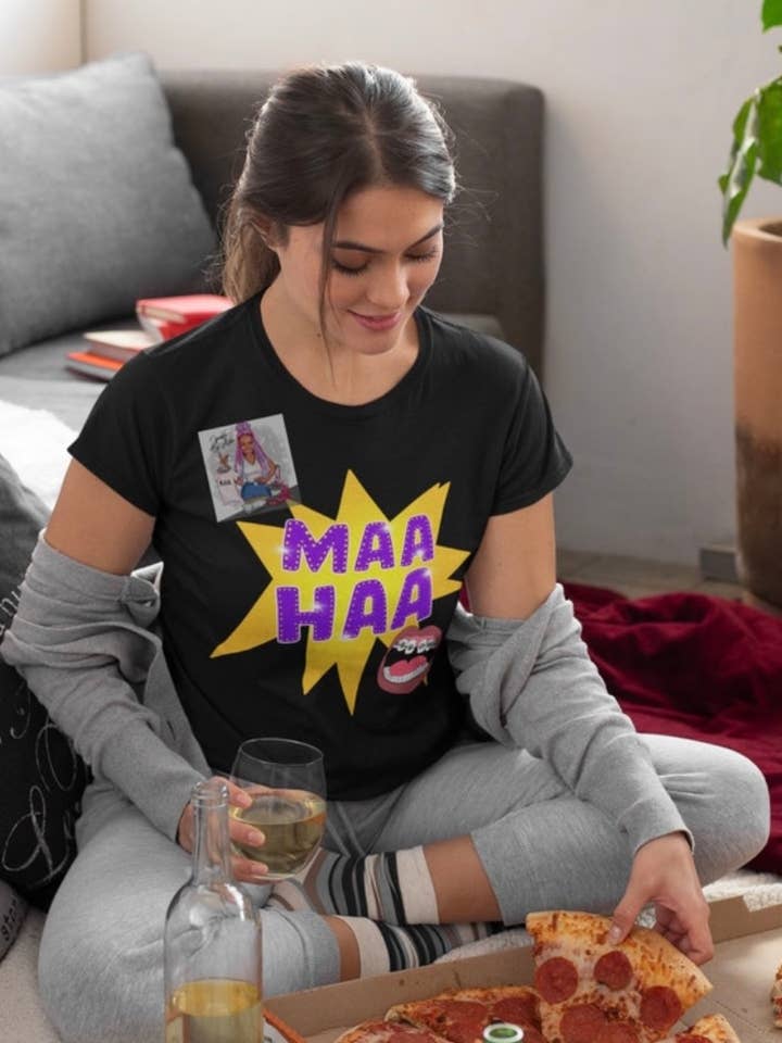 Sparkle By Asha – wholesale Screen printed t-shirt – Women′s – Maa Haa 90's Kid Nostalgia Tee3