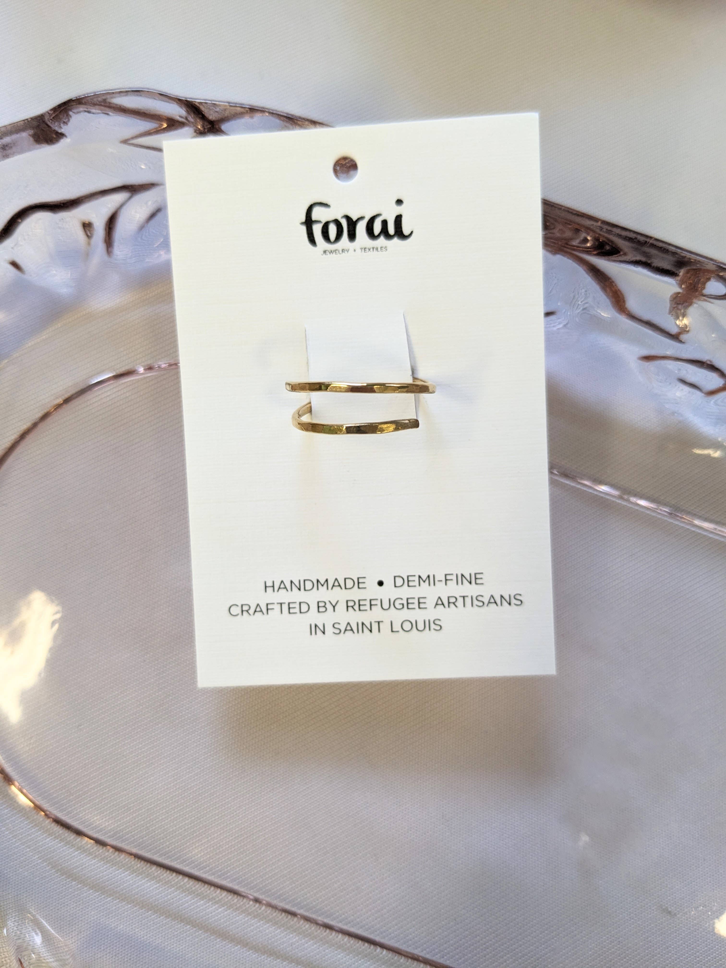 Forai - Wholesale Band/Stacked Ring - Hand-Hammered Wrap Ring in Brass3