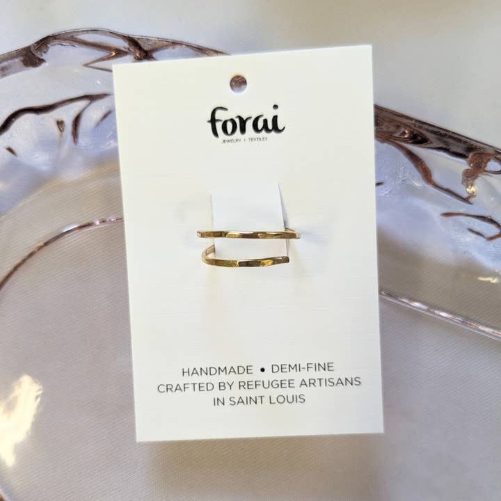 Forai - Wholesale Band/Stacked Ring - Hand-Hammered Wrap Ring in Brass3