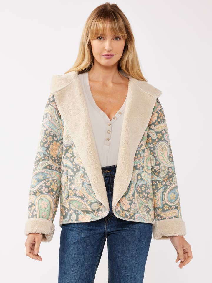 Midnight Blush Long Sleeve Hooded Jacket with Pockets for wholesale on Faire3