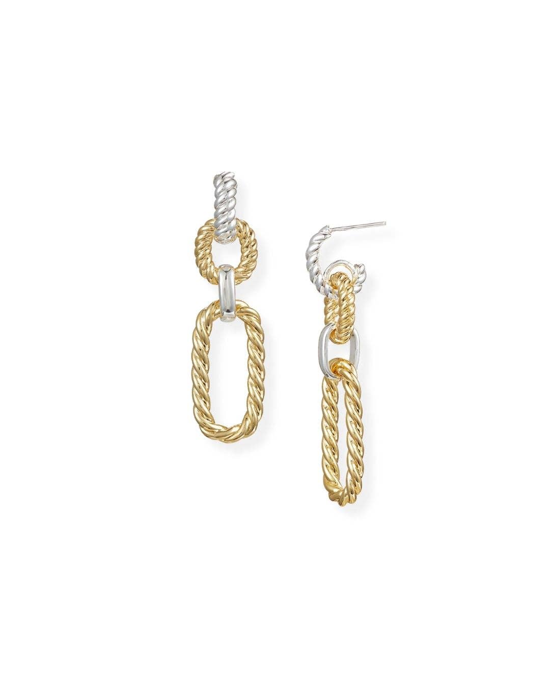 Gold/Silber Statement-Ohrringe mit Gliedern in Gold/Silber für den Großhandel auf Faire1