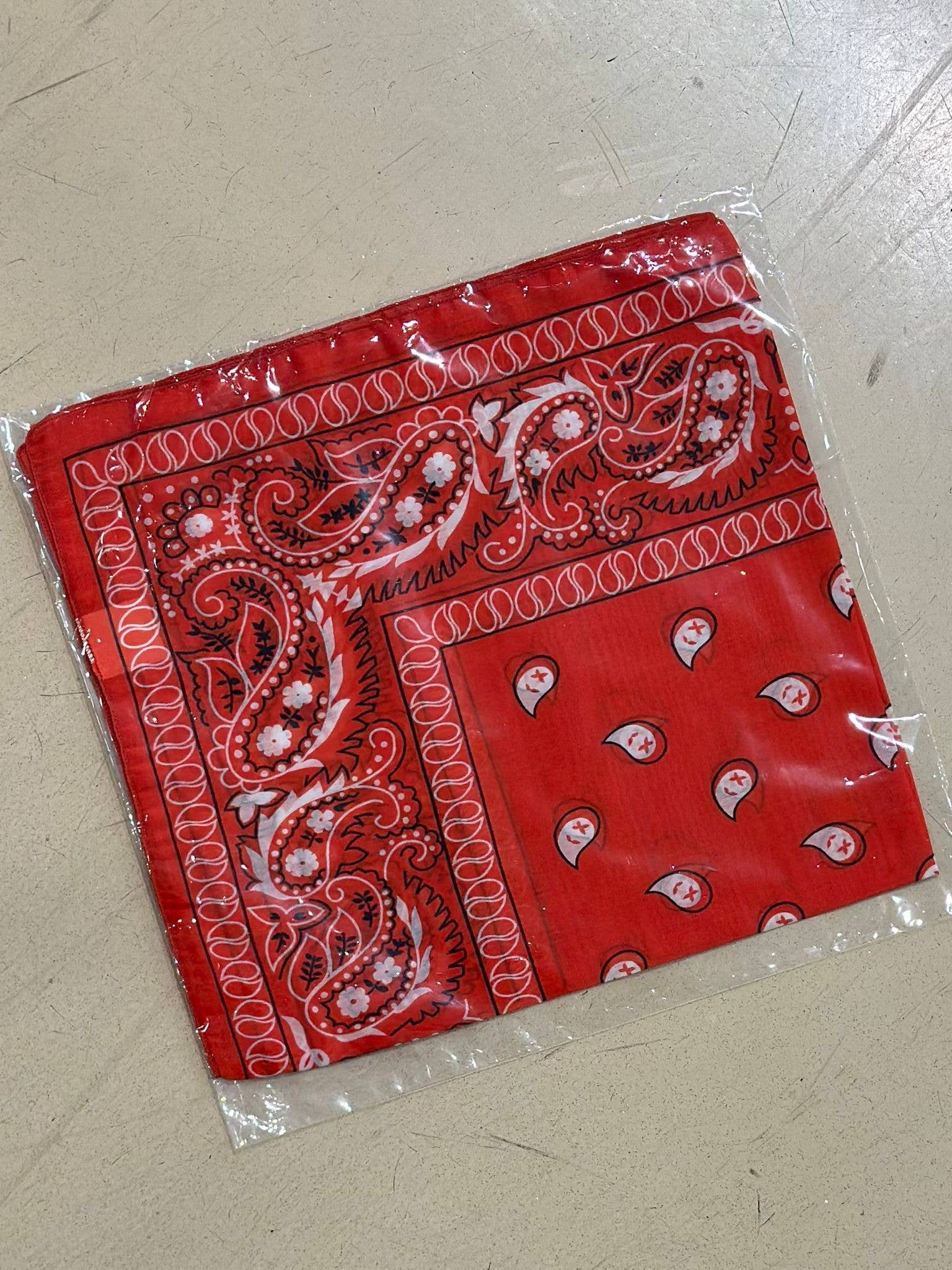 ADORA - Wholesale Scarf - Women's - Silk cotton bandana scarf RED/ORANGE1