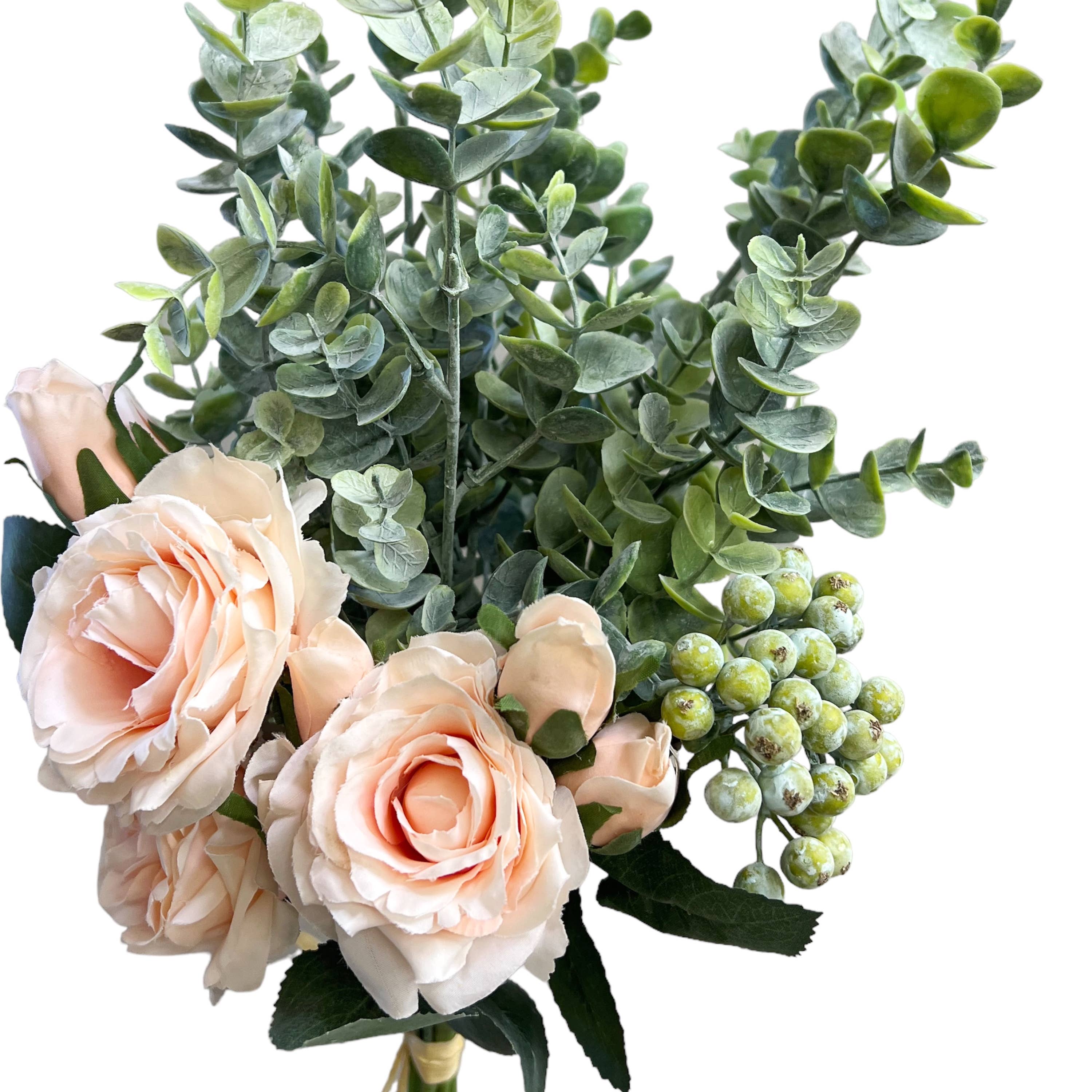 Sun Decorer - Wholesale Artificial Flowers - Artificial Rose Eucalyptus Floral Arrangement4
