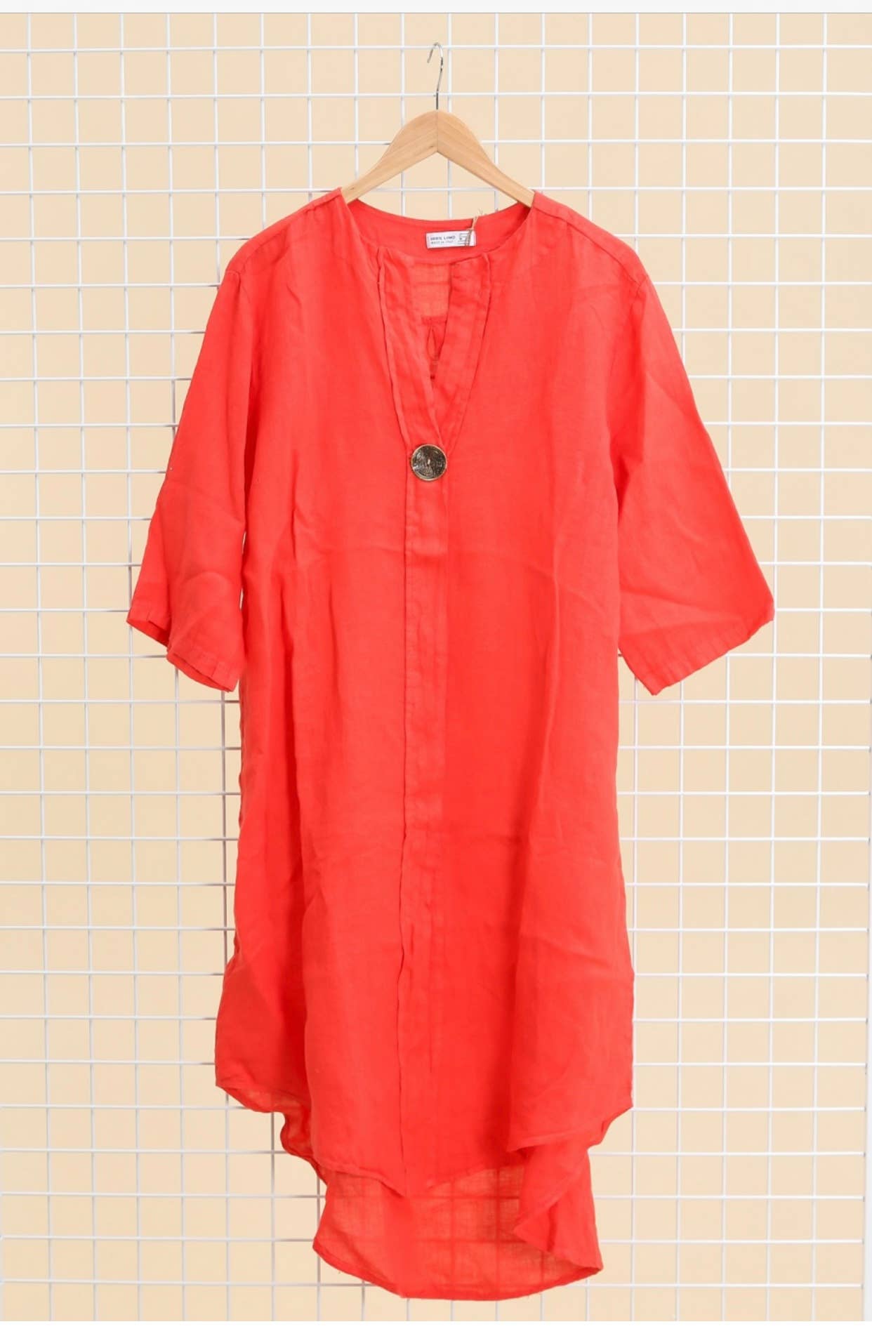 LÉA & LUC - Vente Robe – femme - Robes en 100% Lin avec un bouton REF. 55474