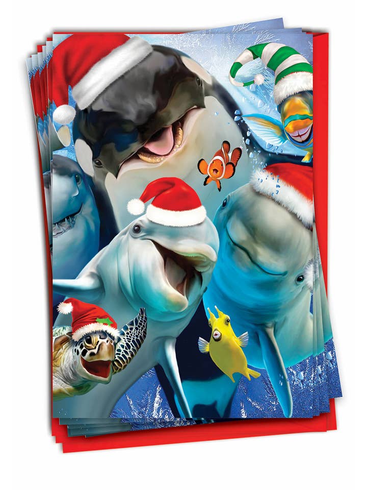 Boîte de 12 cartes de Noël - Joyeux Noël au zoo pour la vente par NobleWorks