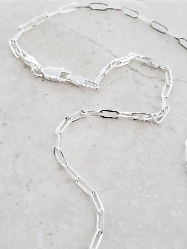 Sosie Designs - Wholesale Link & Chain Necklace - Sterling Silver Paper Clip Chain Necklace1