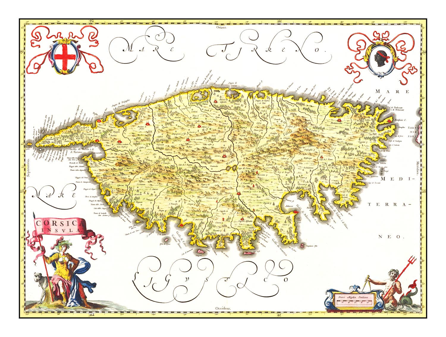 Ted's Vintage Art - Wholesale Map - Vintage Map of Corsica, 16654