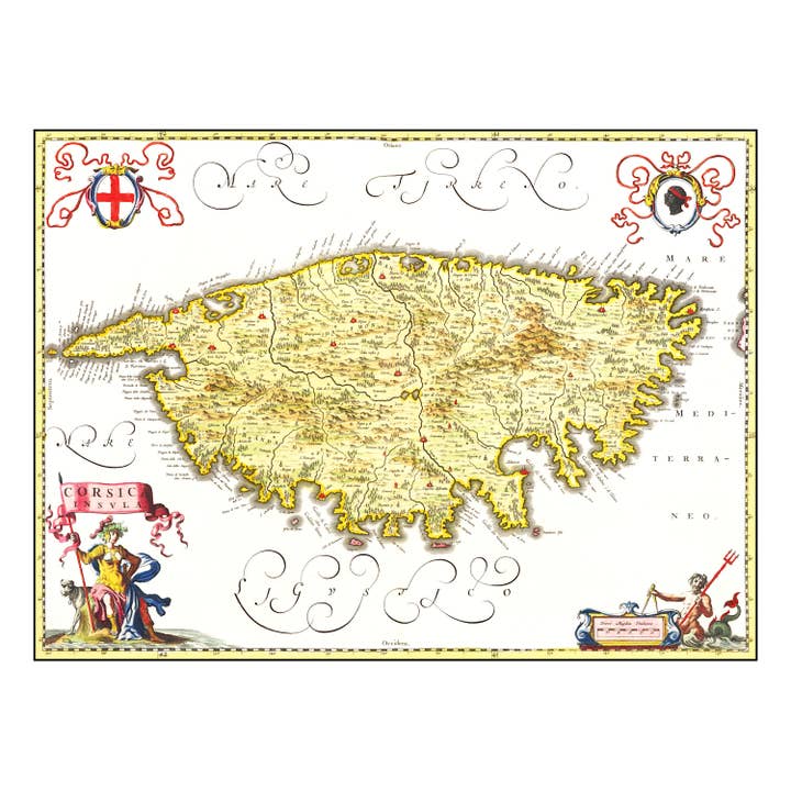 Ted's Vintage Art - Wholesale Map - Vintage Map of Corsica, 16654