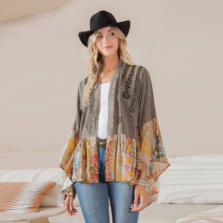 GRAVEL Vintage Bohemian : Patchwork Shirt for wholesale on Faire