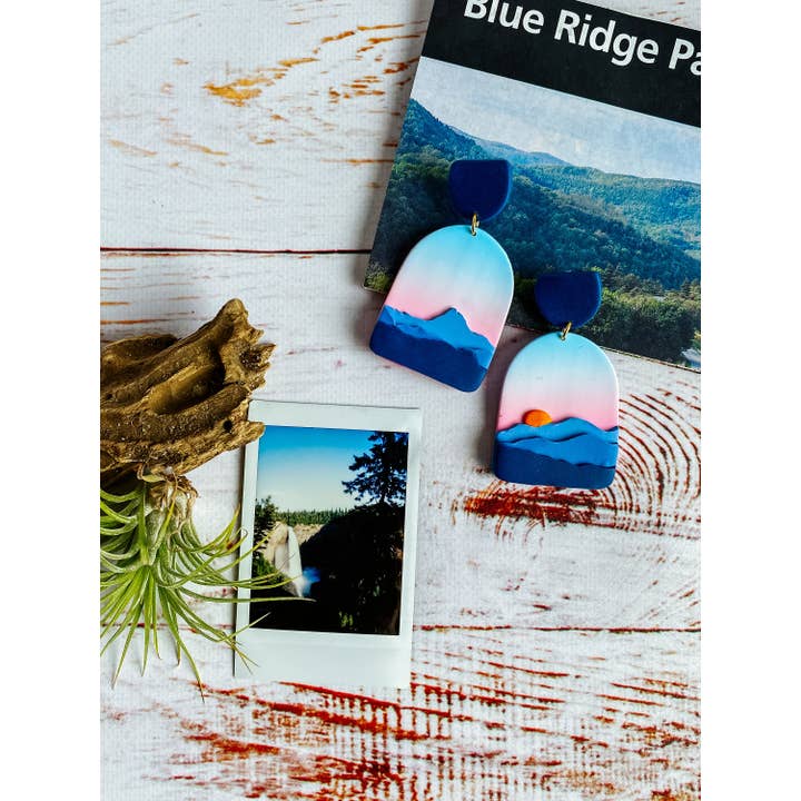 Lauren Likes Art - Wholesale Dangle Earrings - Blue Ridge Mountain Earrings, Virginia Accessory, North Carolina, Travel Outfit, National Park Gift, Appalachian Adventure, Smokey Mountain9