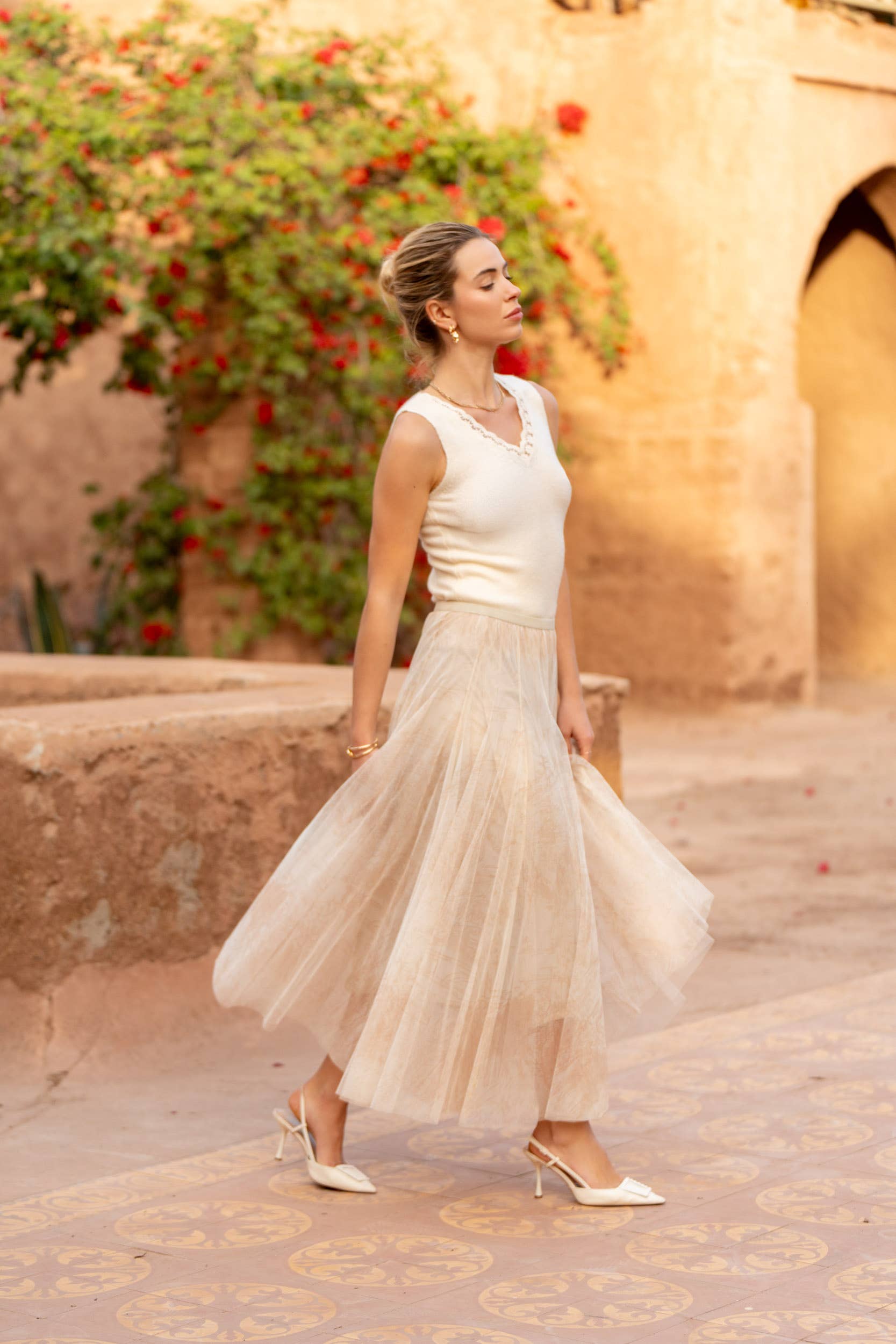 CHOKLATE PARIS – wholesale Kjol - Dam – Ambre kjol i tyll med toile de Jouy-tryck - CK08202-17