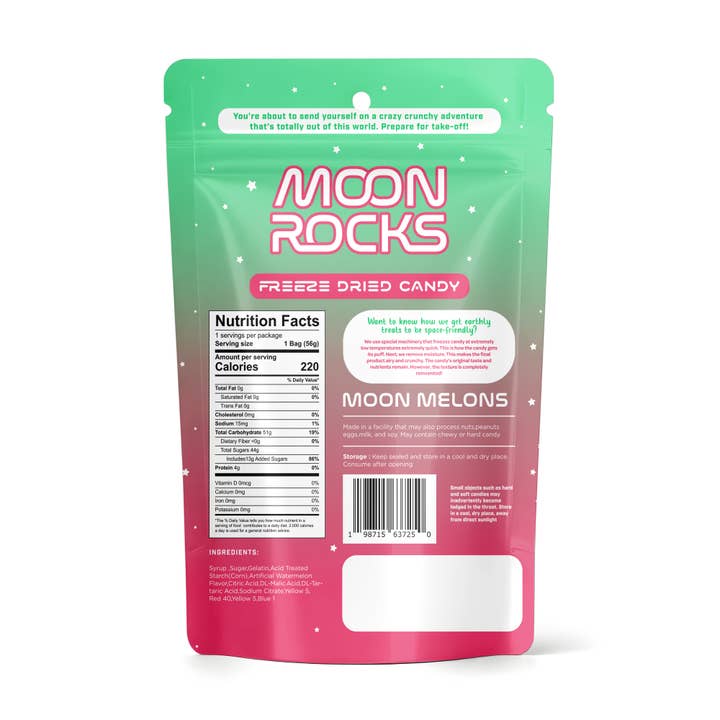 Fizz and Sweets Wholesale - Wholesale Cotton Candy - Moon Rocks Freeze Dried Candy - Moon Melons (Watermelon)