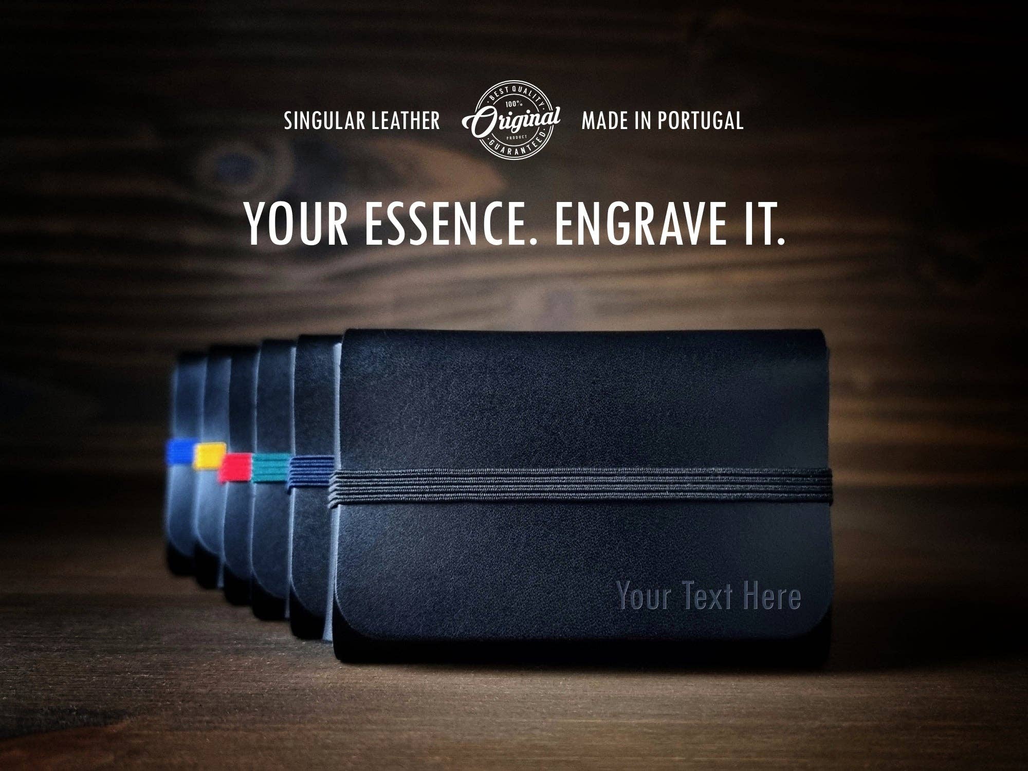 Singular Leather - Vente Portefeuille – unisexe - Portefeuille en Cuir Noir Carbone - Minimaliste et Personnalisable0