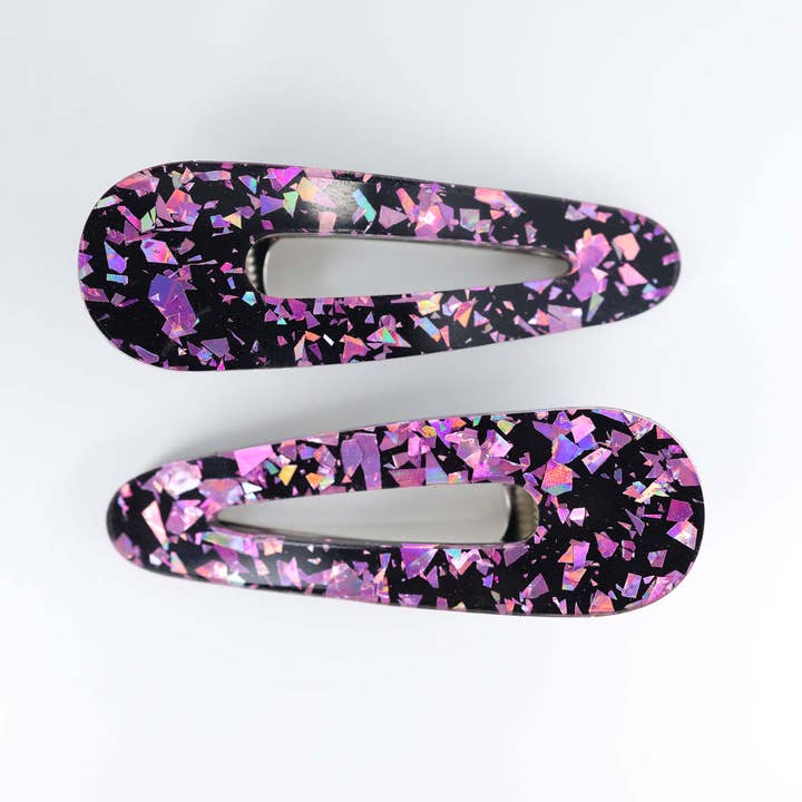 Verdant Moon - Wholesale Hair Clip - Women's - Glitter Hair Clips — Pink, Champagne, Lime Green, Teal, Blue, Black/Pink, Magenta5