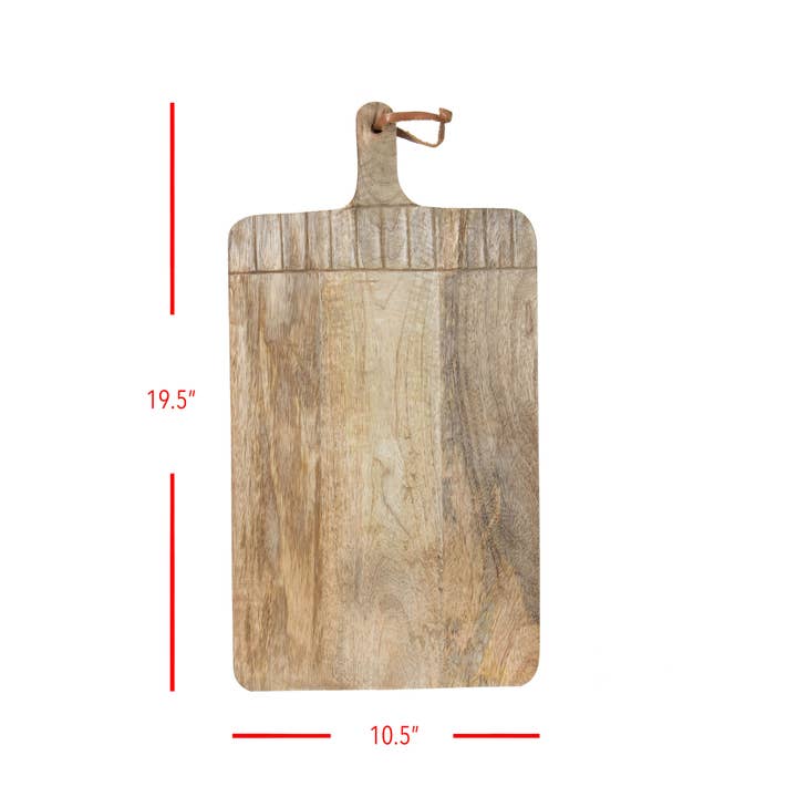 Foreside Home & Garden - Wholesale Cutting Board - Tall Rectangle Hand Carved Wood Serving Cutting Board2