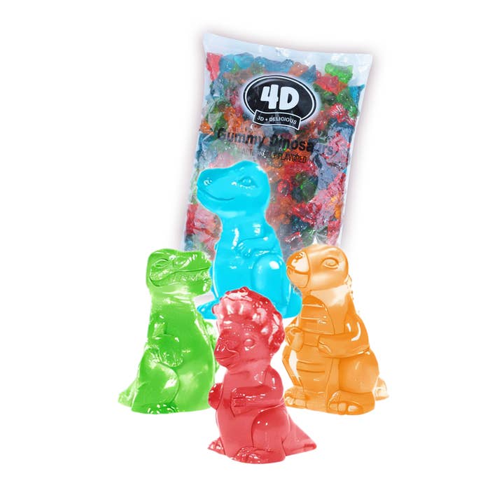 Grandpa Joe's Candy Shop - Wholesale Gummy - Hilco Bulk 4D Gummy Dinosaurs, 2.2lb Bag