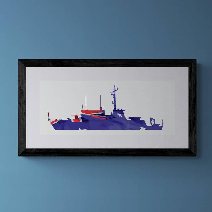 Huon Class Australian Flag Print for wholesale by Gillian Jones Designs