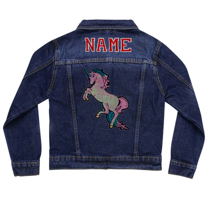 Cat in the Hood – wholesale Jeansjackor – Barn – Pärlpaljett Unicorn Denim jacka