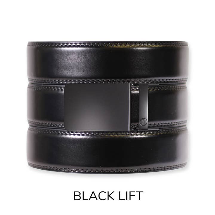 Tough Apparel - Wholesale Belt - Men's - Gloss Black Leather Ratchet Belt & Buckle Set