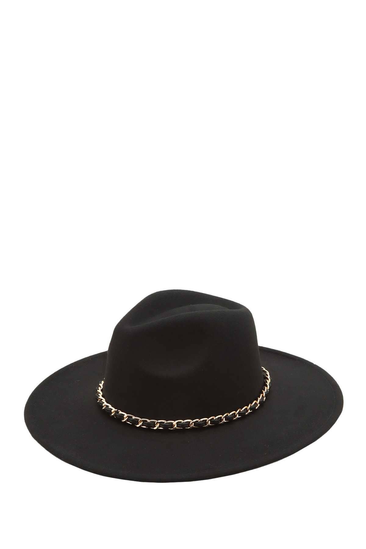 anbfashion - Wholesale Fedora - Women's - Fedora Hat with Leather Tiered Chain 064