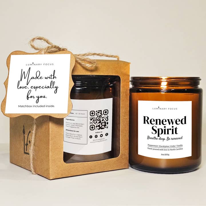 Mental Reset Soy Candle - Mint Eucalyptus for Stuffy Noses for wholesale by Luminary Focus