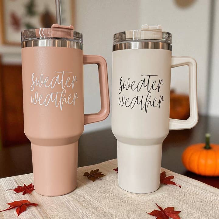 Tröja Weather Cream 40 oz Resetumbler, hösthem och present för wholesale av Gia Roma