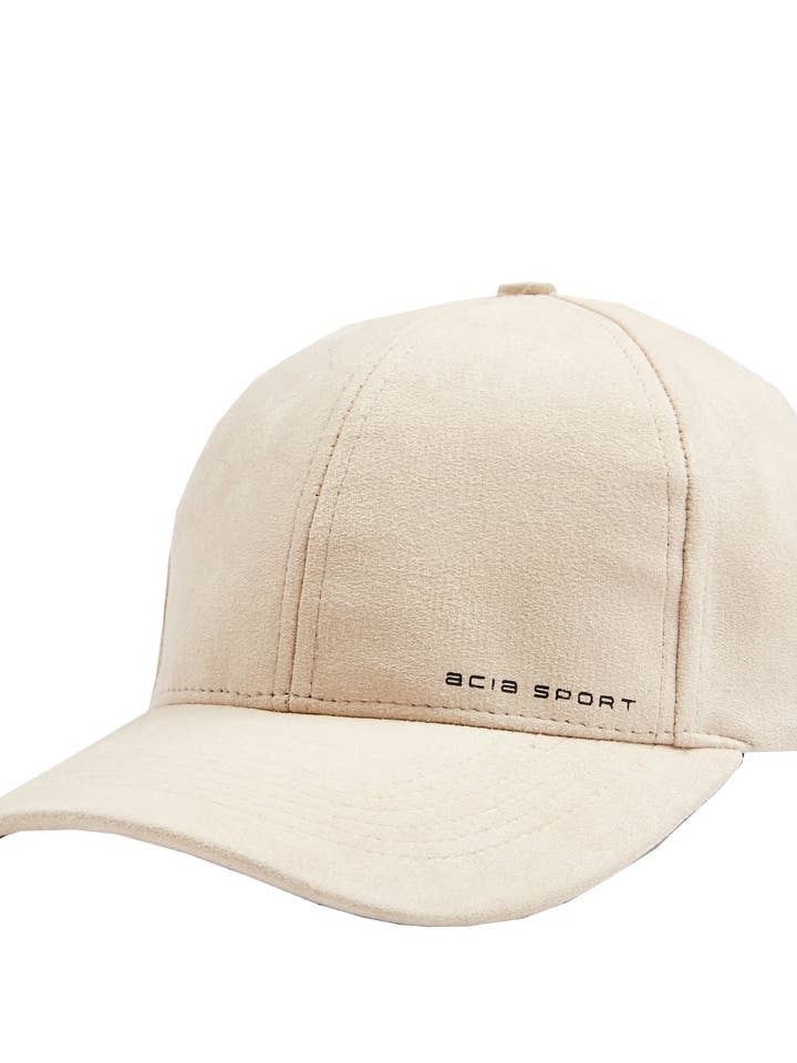 Suede 6 Panel With Strap Badge - Stone for wholesale by acia Studio