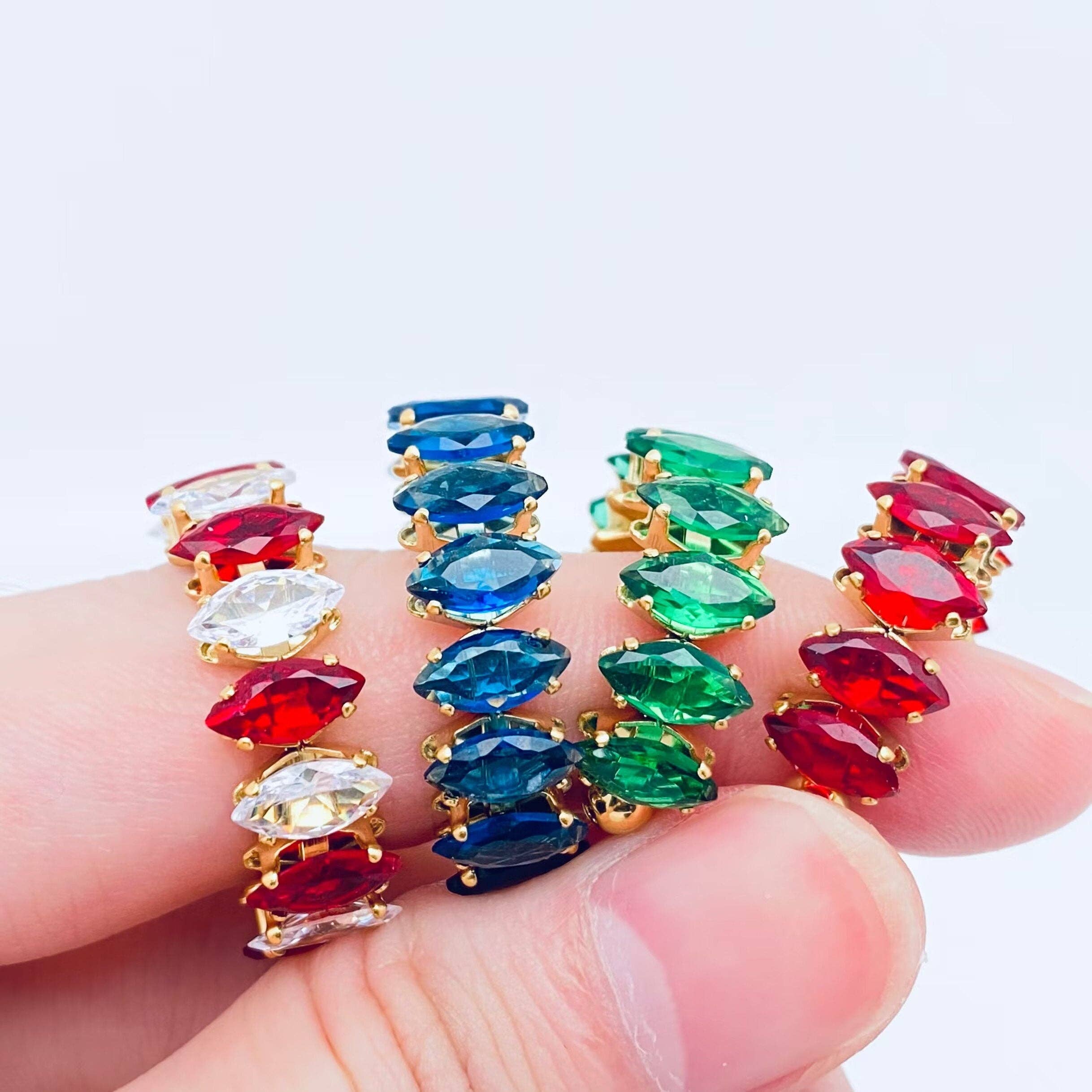 Mio Queena - Wholesale Multi-Stone Ring - Stainless Steel Cubic Zirconia Adjustable Ring9